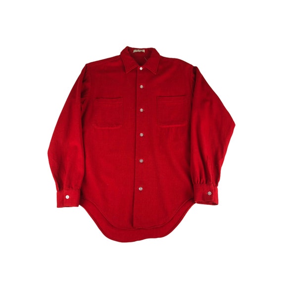 1980s Wool Blend Button Up Shirt