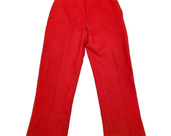 1960s Red Wool Hunting Pants Size 35