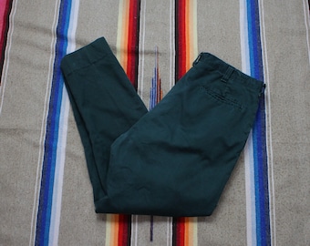 Pantalon d'uniforme BSA Boy Scouts of America des années 1960 vert foncé fabriqué aux États-Unis taille 32 x 28,5