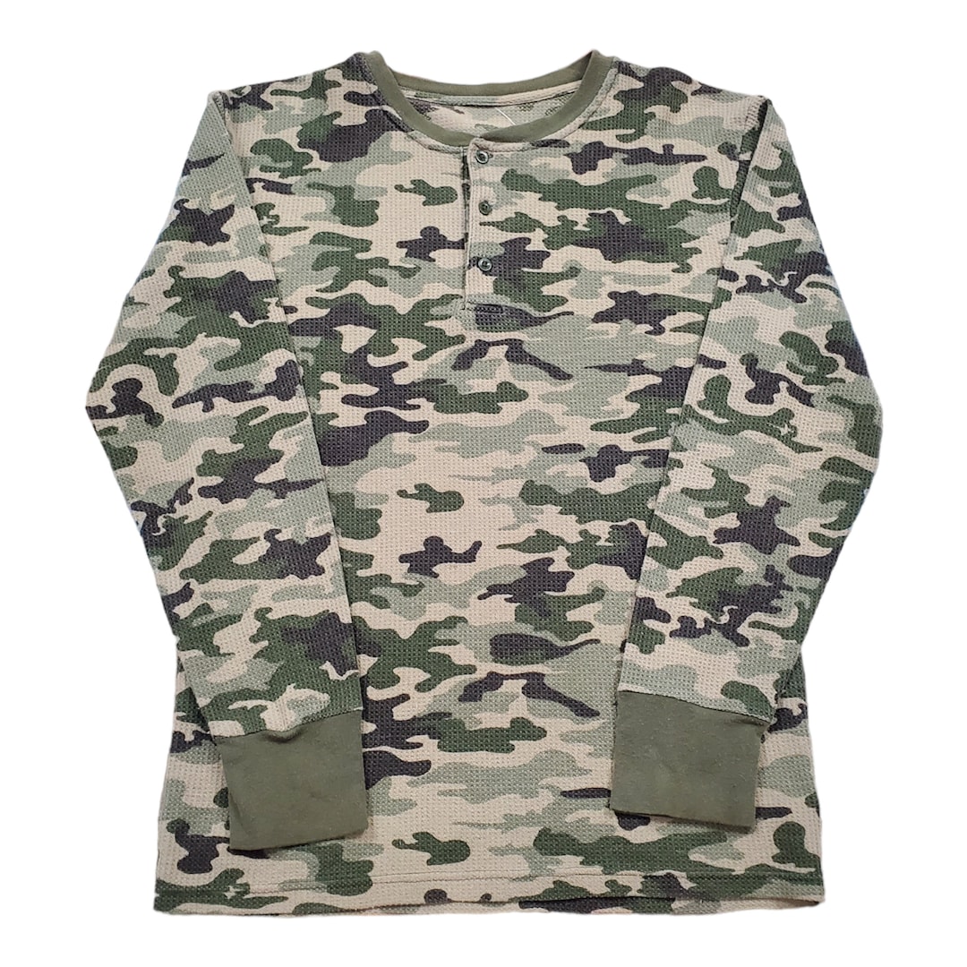 2000s/2010s Unbranded Camo Thermal Long Sleeve Tshirt Size M Etsy