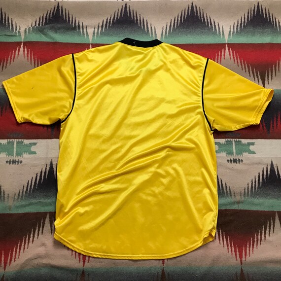 2000s Nike Mini Swoosh Yellow/Black Soccer Jersey Siz… - Gem