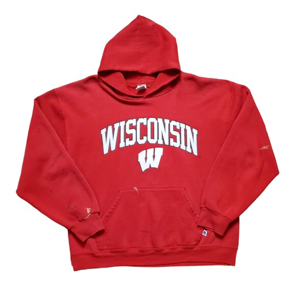 1990s Russell Athletic University of Wisconsin Hoodie… Gem