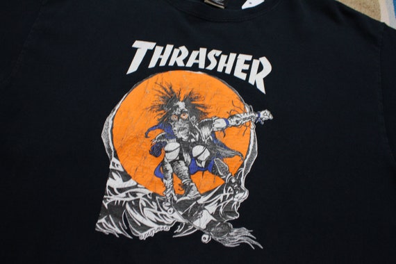 2000s Thrasher Pushead Skateboard T-Shirt Size L - image 2