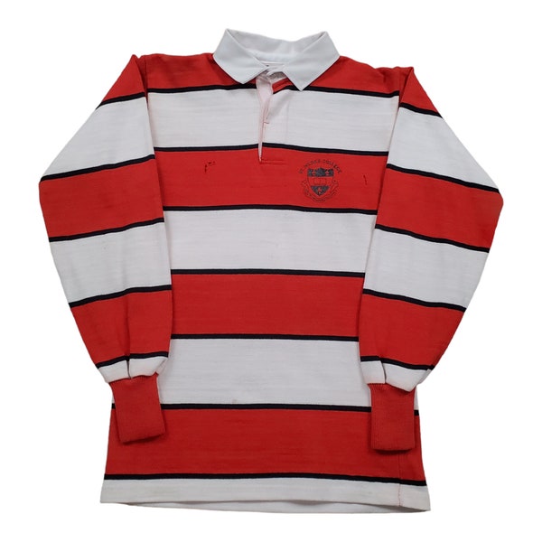 1980s/1990s Crossbar St Hilda's College University Long Sleeve Rugby Shirt Made in Canada Size XS