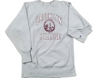 1990s Champion Brooklyn College Reverse Weave Sweatshirt Made in USA Size L