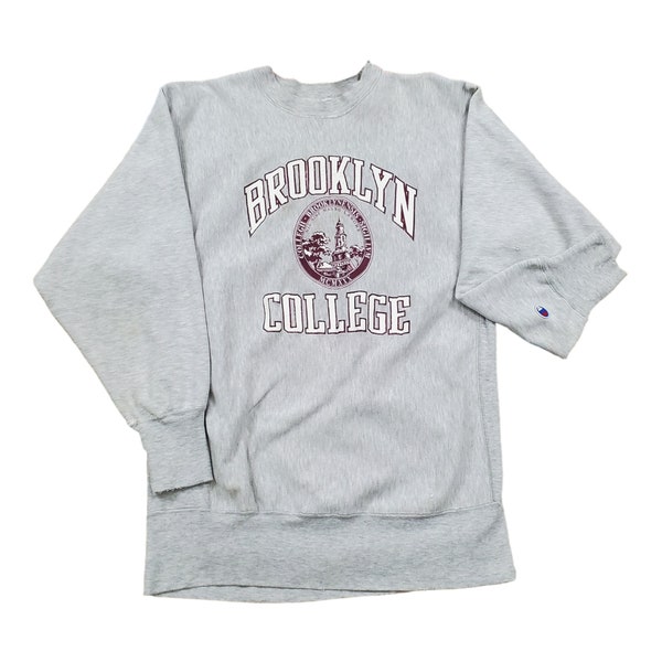 1990s Champion Brooklyn College Reverse Weave Sweatshirt Made in USA Size L