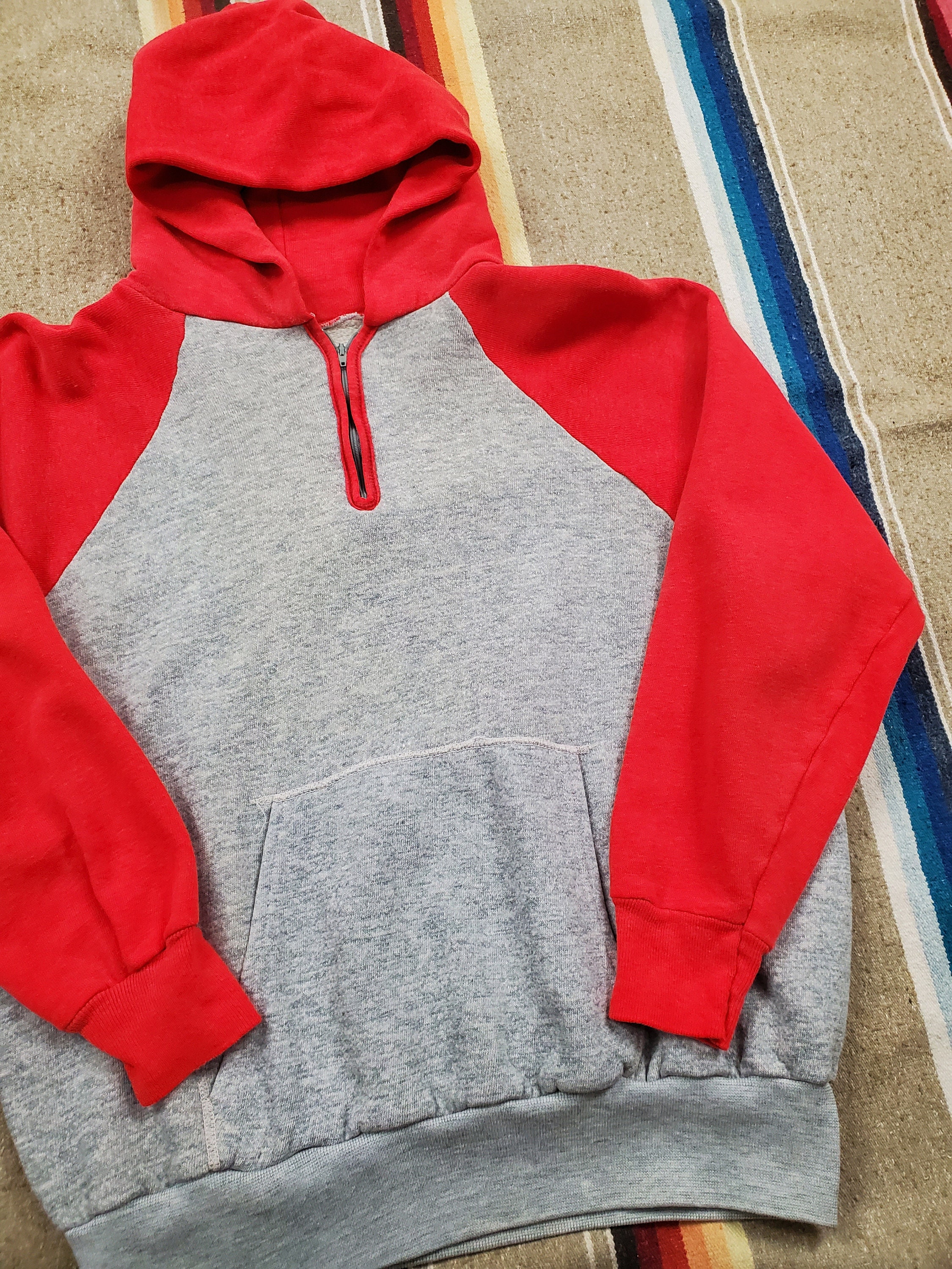 Vintage 80s Pannill Blank Raglan Crewneck Sweatshirt Red