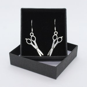Hairdressing Scissors / barber - Sterling Silver fish hooks with Tibetan silver drop earrings