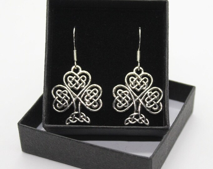 Celtic Knot Tree - Sterling Silver Fish Hook Dangle & Drop Earrings ...
