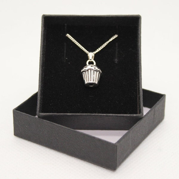 Cup Cake / muffin - Collier gourmette en argent sterling avec pendentif en argent tibétain