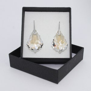 Prom Wedding Party - Moonlight - LARGE Baroque style crystal drop earrings Sterling Silver fixings and Finest Quality European Crystals