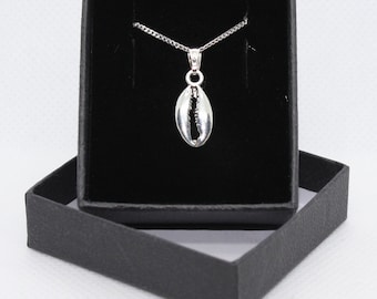 Coffee Bean / food drink - Sterling Silver curb chain necklace with Tibetan Silver pendant