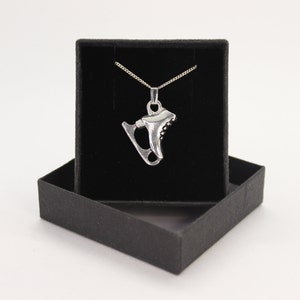 Ice Skate / skating rink hobby - Sterling Silver curb chain necklace with Tibetan Silver pendant