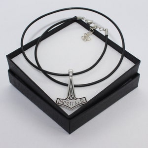 Mythical Viking Hammer - Leather Cord necklace with Tibetan Silver pendant