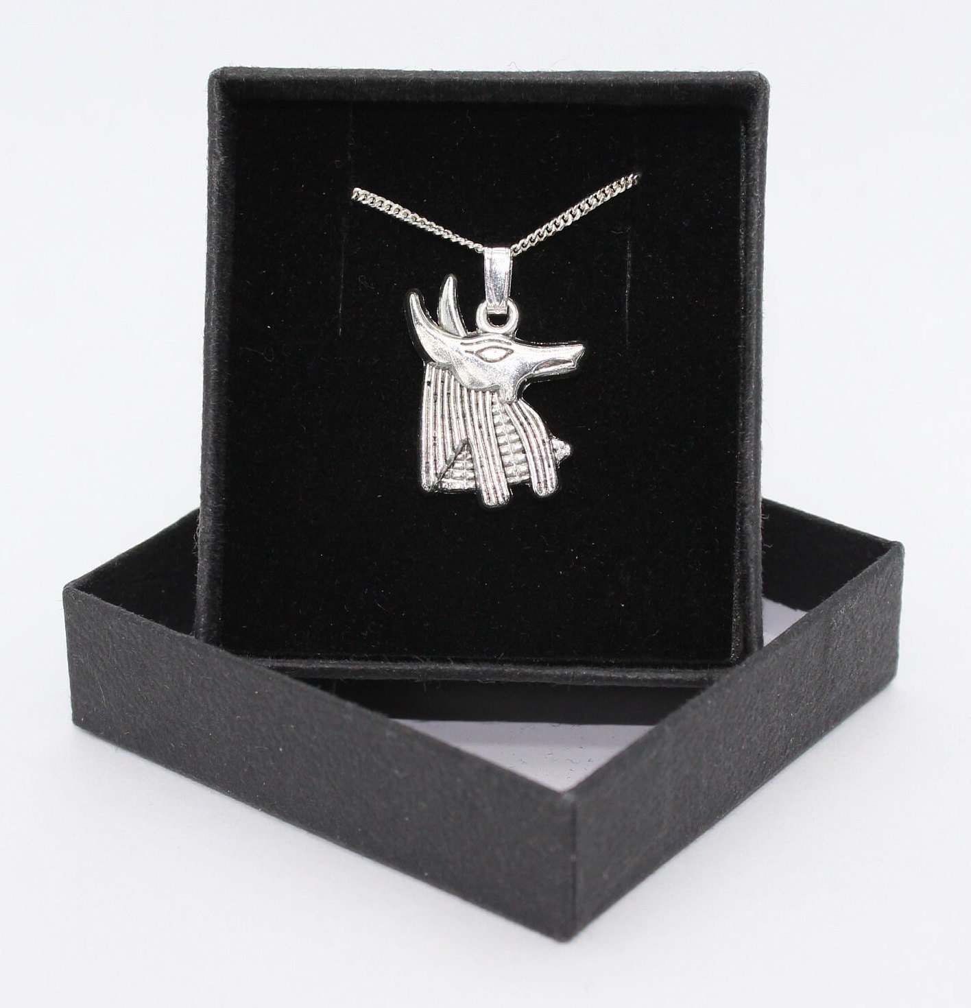 Egyptian God Anubis Pendant 20" Box & 24" Cuban Chain Hip Hop 2 - Foto 9