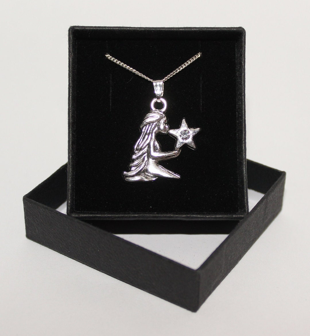 Virgo - Zodiac Star Sign - Sterling Silver Curb Chain Necklace With ...