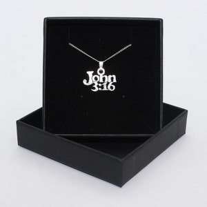 Juan 3:16 / Cristianismo Cristiano Religioso - Collar de cadena de eslabones de plata esterlina con colgante de plata tibetana