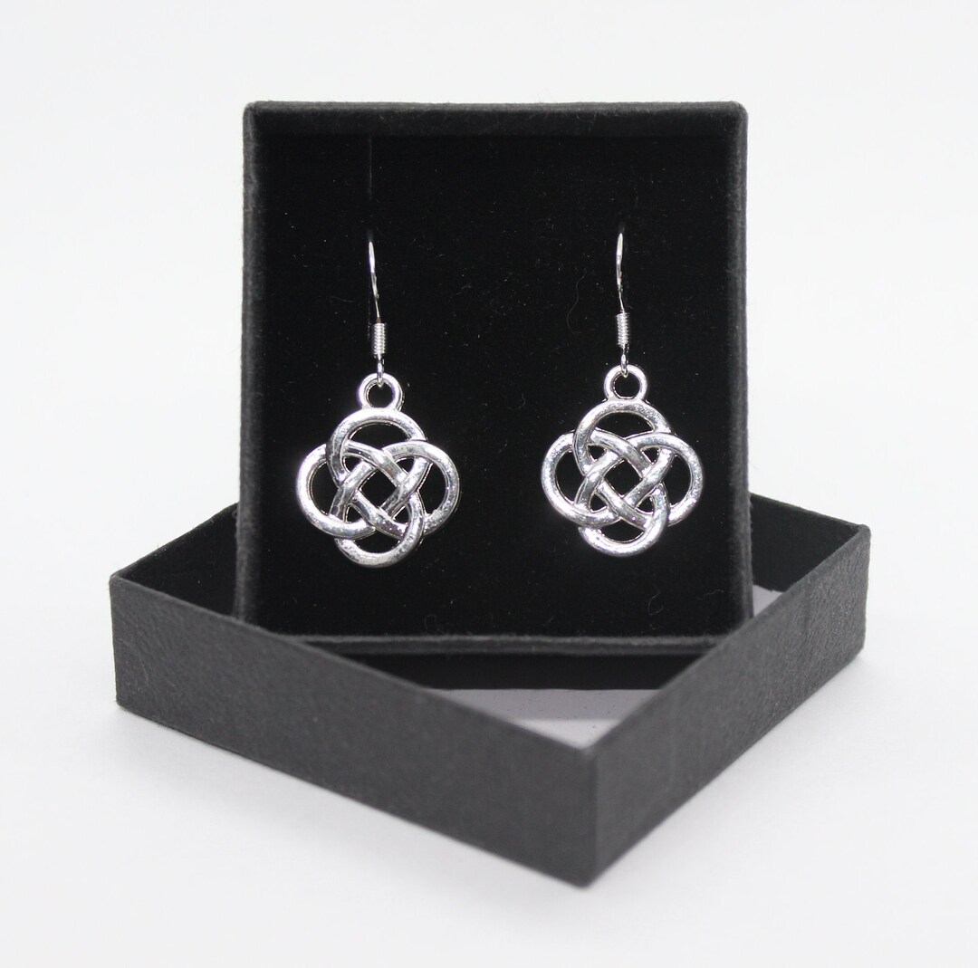 Small Celtic Knot - Sterling Silver Fish Hooks With Tibetan Silver Drop ...