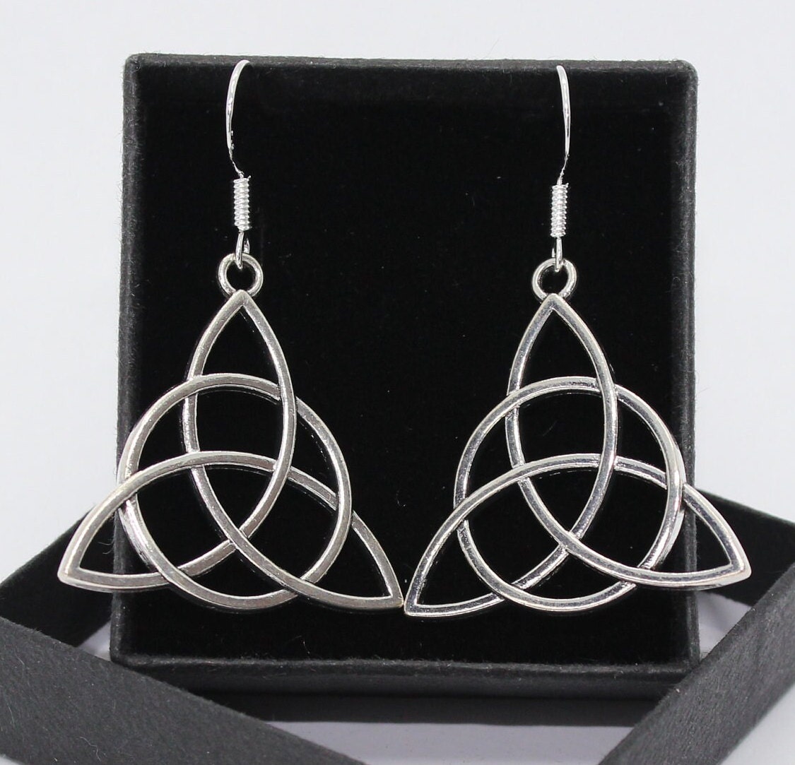 Celtic Trinity Knot - Sterling Silver Fish Hooks With Tibetan Silver ...