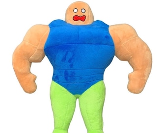 Plush Buff Noob:  New Roblox Muscle Noob Plushie Toy - Handmade