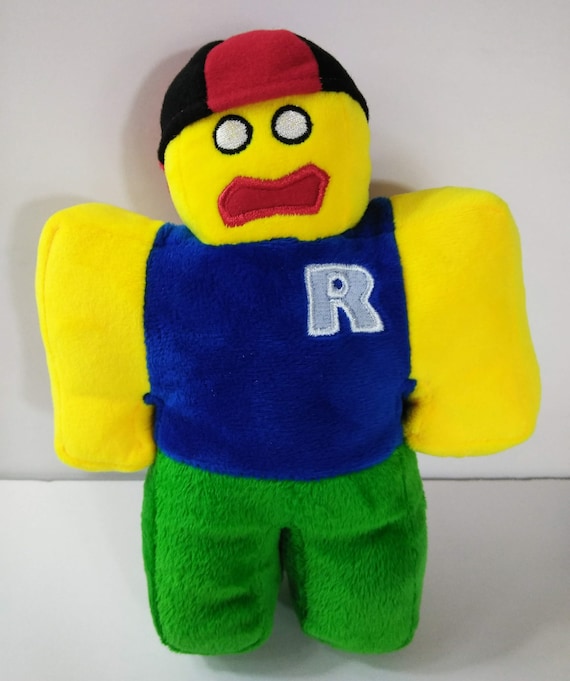 Handmade Plush Roblox Noob Toy With Removable Red Hat - handmade plush roblox guest toy with removable hat