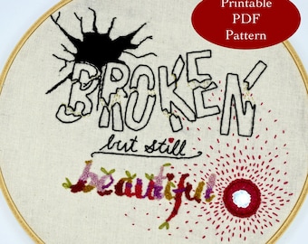 Broken/ Printable Embroidery Pattern | Instant Download | Instant Digital Download |