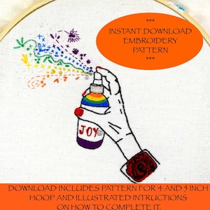 SPREAD JOY Printable Embroidery Pattern | Instant Download | Instant Digital Download |