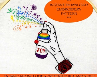 SPREAD JOY Printable Embroidery Pattern | Instant Download | Instant Digital Download |