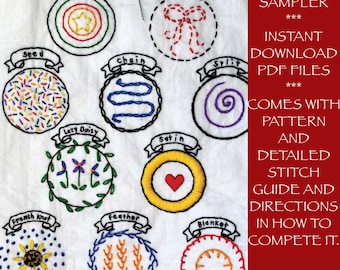 DISH TOWEL SAMPLER  Printable Embroidery Pattern | Instant Download | Instant Digital Download |