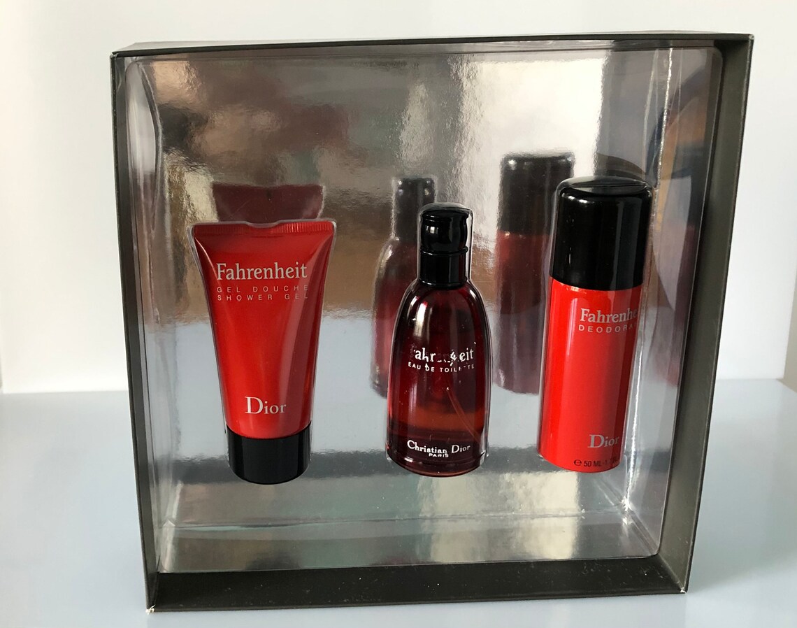 Fahrenheit Gift Set Christian Dior 50ml EDT 50ml Shower Gel Etsy