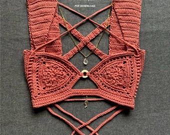 The Sol Lounge Bikini Top and The Mira Sol Bralette CROCHET PATTERN | Digital Download PDF | Lizard&Hook