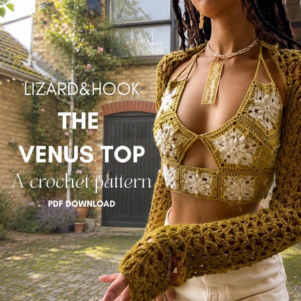The Venus Top Pattern | Crochet Top PATTERN | Crochet PDF | Lizard&Hook |