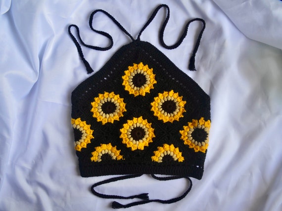 Crochet Top PATTERN Sunburst Mosaic Bralette Pattern Crochet PDF