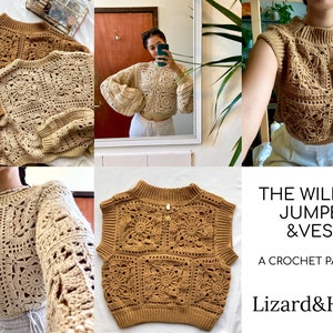 The Willow Jumper and Vest Pattern | 2in1 CROCHET PATTERN PDF | Lizard&Hook Digital Download