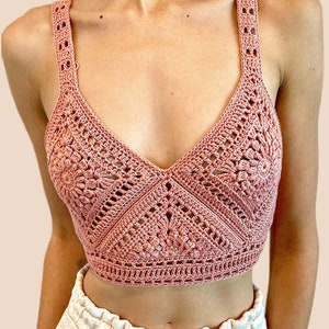 Crochet Top PATTERN Sunburst Mosaic Bralette Pattern Crochet PDF Lizard&Hook image 2