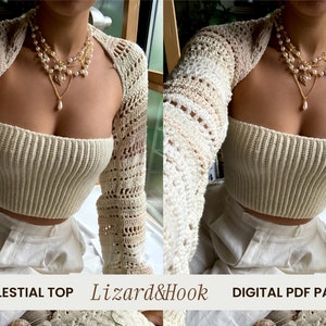 The Celestial Top and Sleeves PATTERN | Crochet Sleeves and Top Pattern PDF | Lizard&Hook