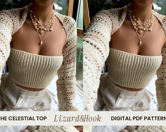 The Celestial Top und Ärmel MUSTER | und Top Häkelanleitung PDF | Eidechse&Haken