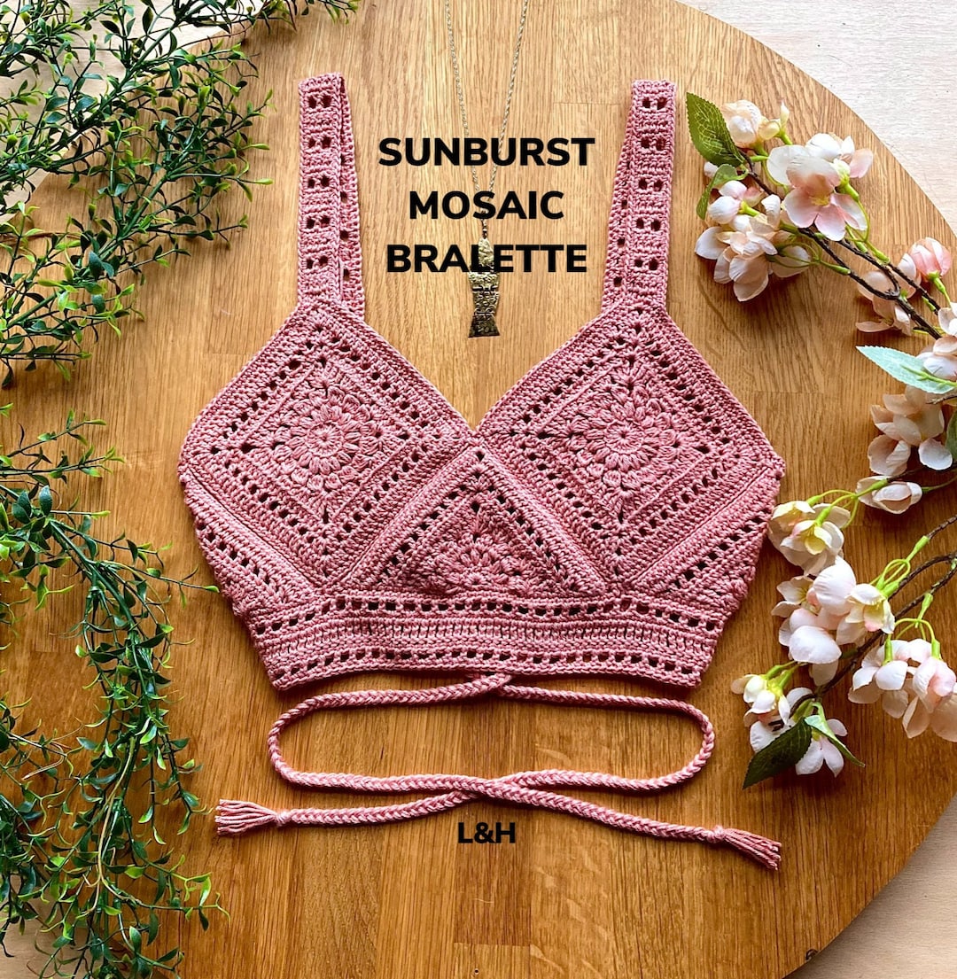 Crochet Top PATTERN Sunburst Mosaic Bralette Pattern Crochet PDF  Lizard&hook -  Australia