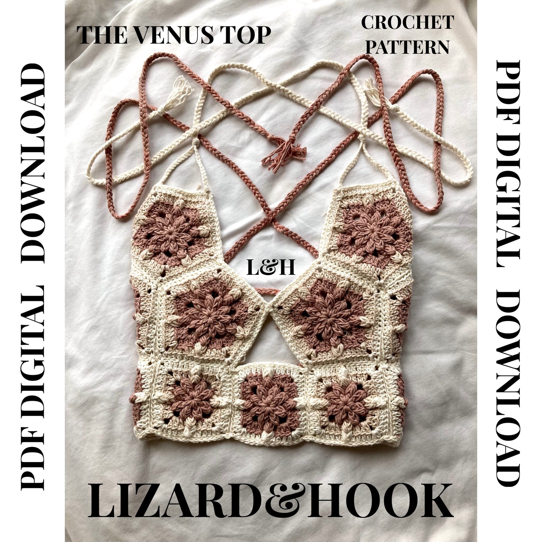 The Venus Top Pattern Crochet Top PATTERN Crochet PDF Lizard&hook 