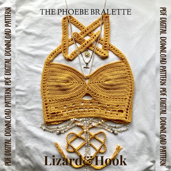 The Phoebe Bralette Pattern | Crochet Top PATTERN | Crochet PDF | Lizard&Hook