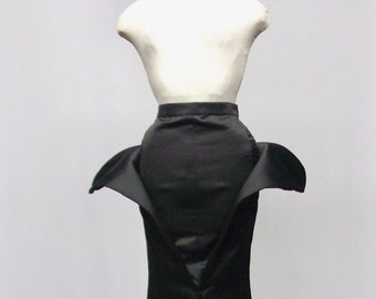 Black Satin Duchesse Long Skirt, Edwardian Couture