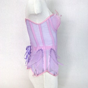 Corset: Lavender-Flower corset-Net corset-Fairytale corset-Fantasy Ball gown corset-Bridal corset-Halloween corset-Hand crafted-Custom-CLav1 image 3