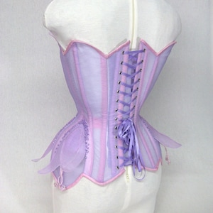 Corset: Lavender-Flower corset-Net corset-Fairytale corset-Fantasy Ball gown corset-Bridal corset-Halloween corset-Hand crafted-Custom-CLav1 image 5