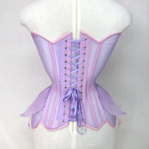 Corset: Lavender-Flower corset-Net corset-Fairytale corset-Fantasy Ball gown corset-Bridal corset-Halloween corset-Hand crafted-Custom-CLav1 image 4
