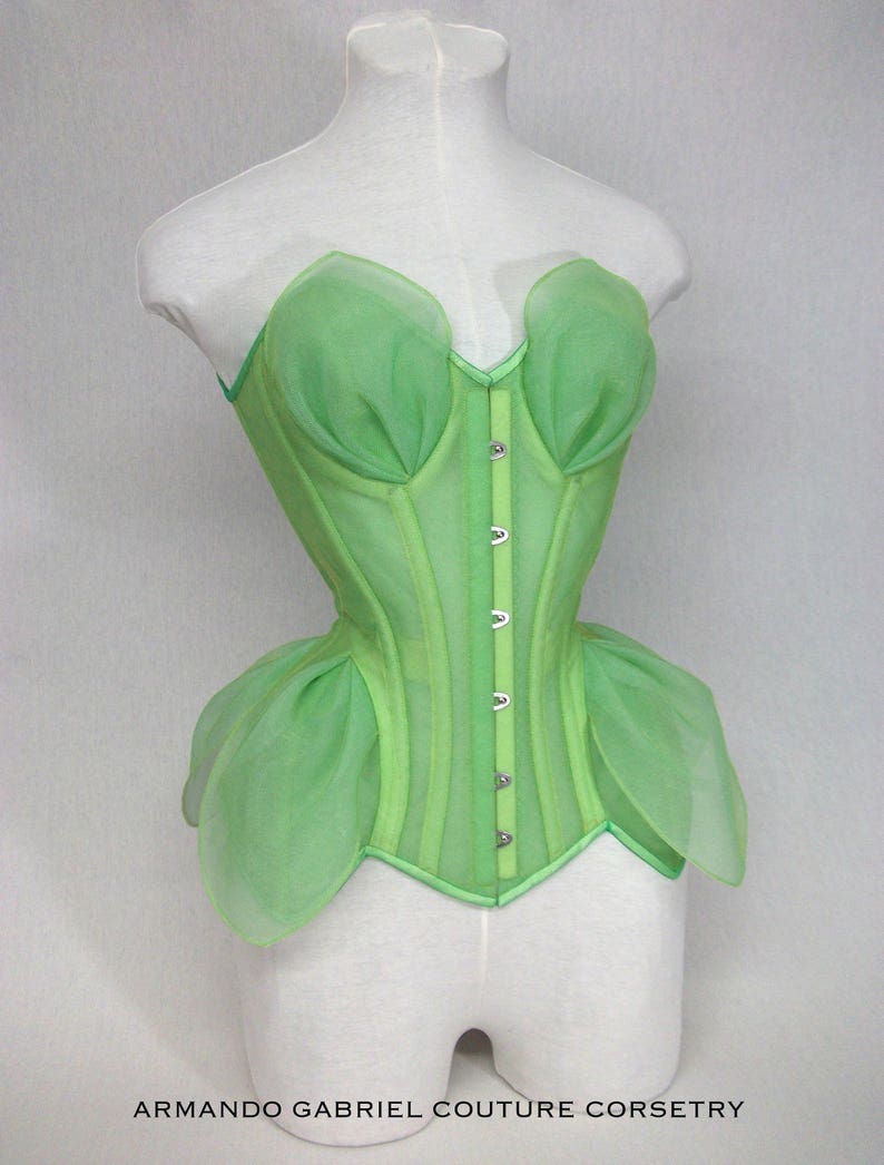 green floral corset