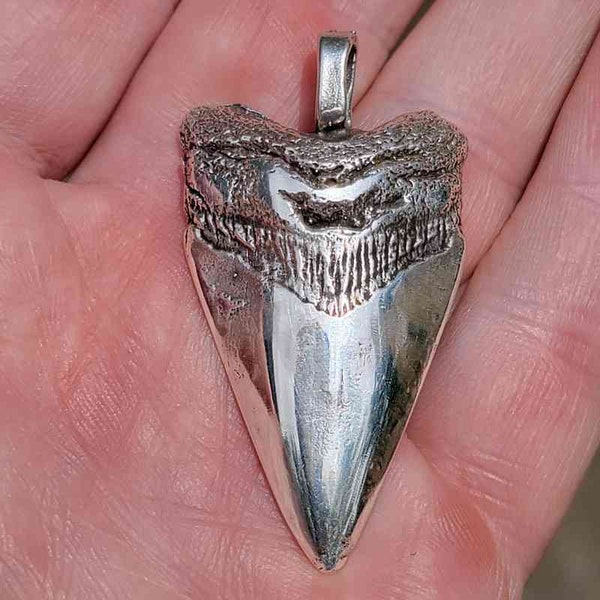 Megalodon Tooth Cast in Sterling Silver (.925)