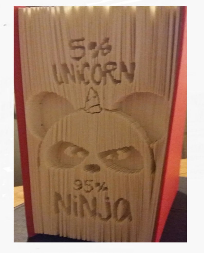 475 pages 5/% Unicorn 95 Ninja cut and fold pattern 23 cm high