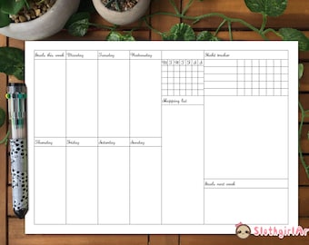 Printable/digital Bujo Weekly Spread 1 Instant Download Planner Page ...
