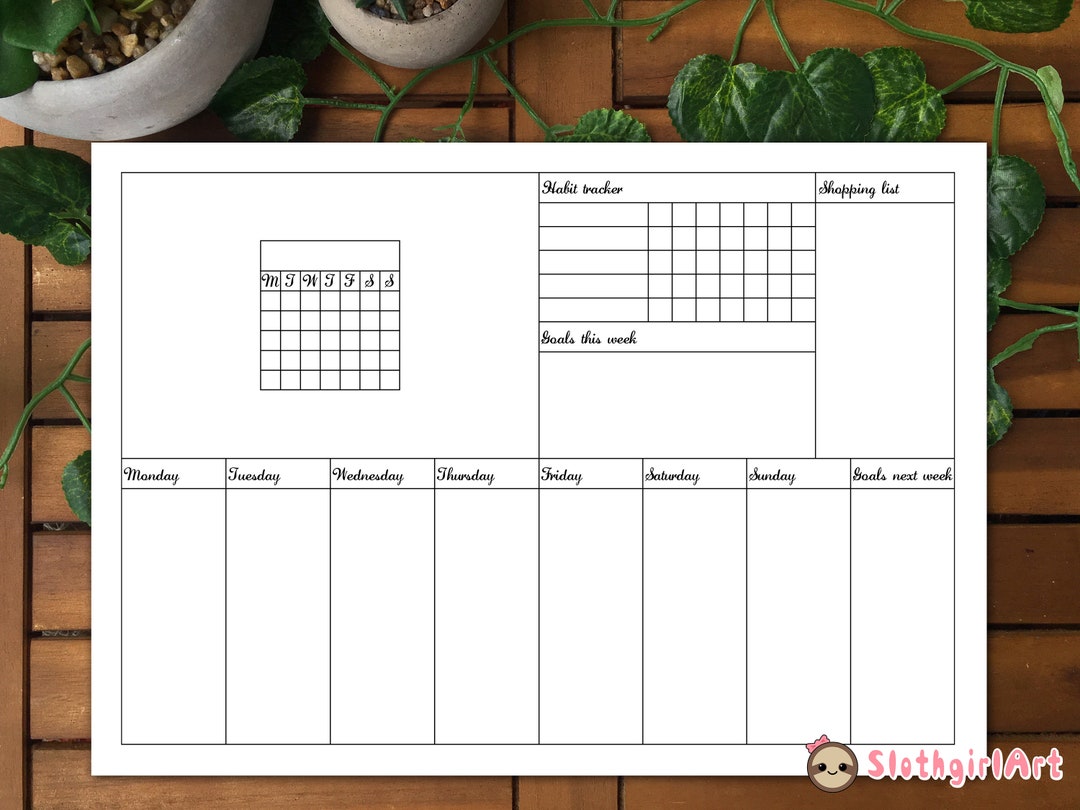 Printable/digital Bujo Weekly Spread 3 Instant Download Planner Page ...