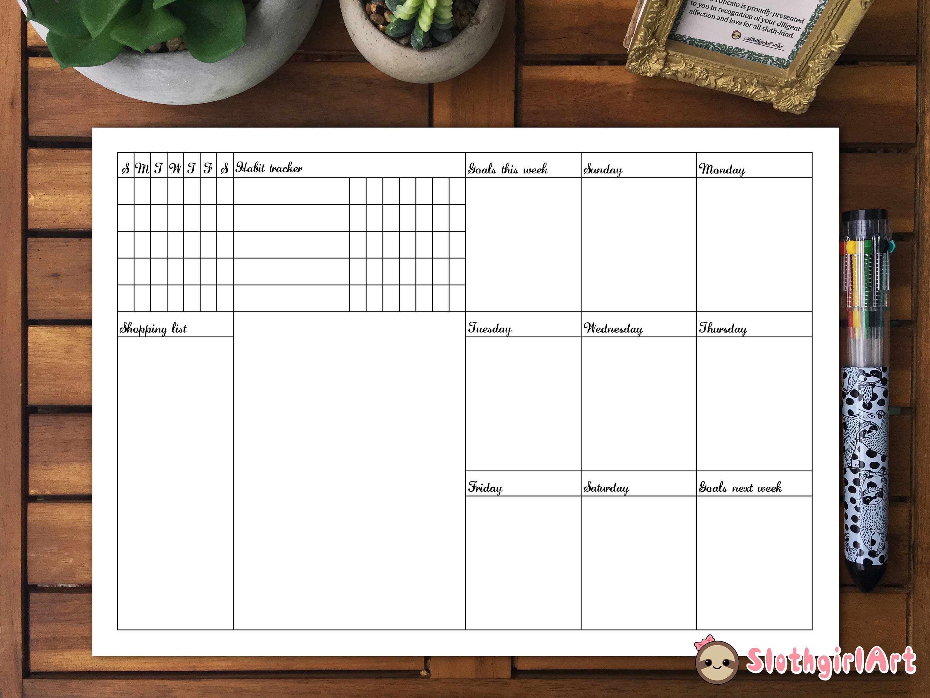 Printable/Digital Bujo Weekly Spread 8 Instant Download | Etsy